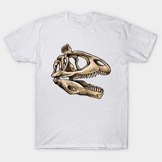 Dinosaur Skull Cryolophosaurus Sticker T-Shirt by CassWArt